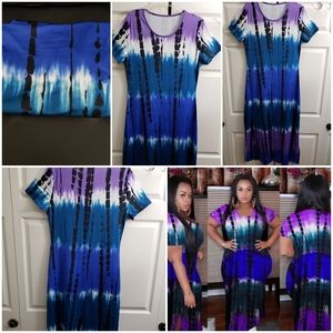Tie Dye Print Maxi Dress